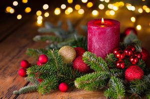 Frohe Weihnachten  -  Festliche Grukarte mit Kerze